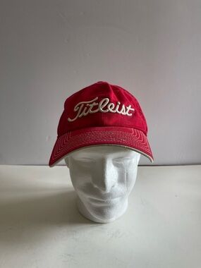 Titleist Embroidered Golf Hat Adjustable Red StrapBack Baseball Cap